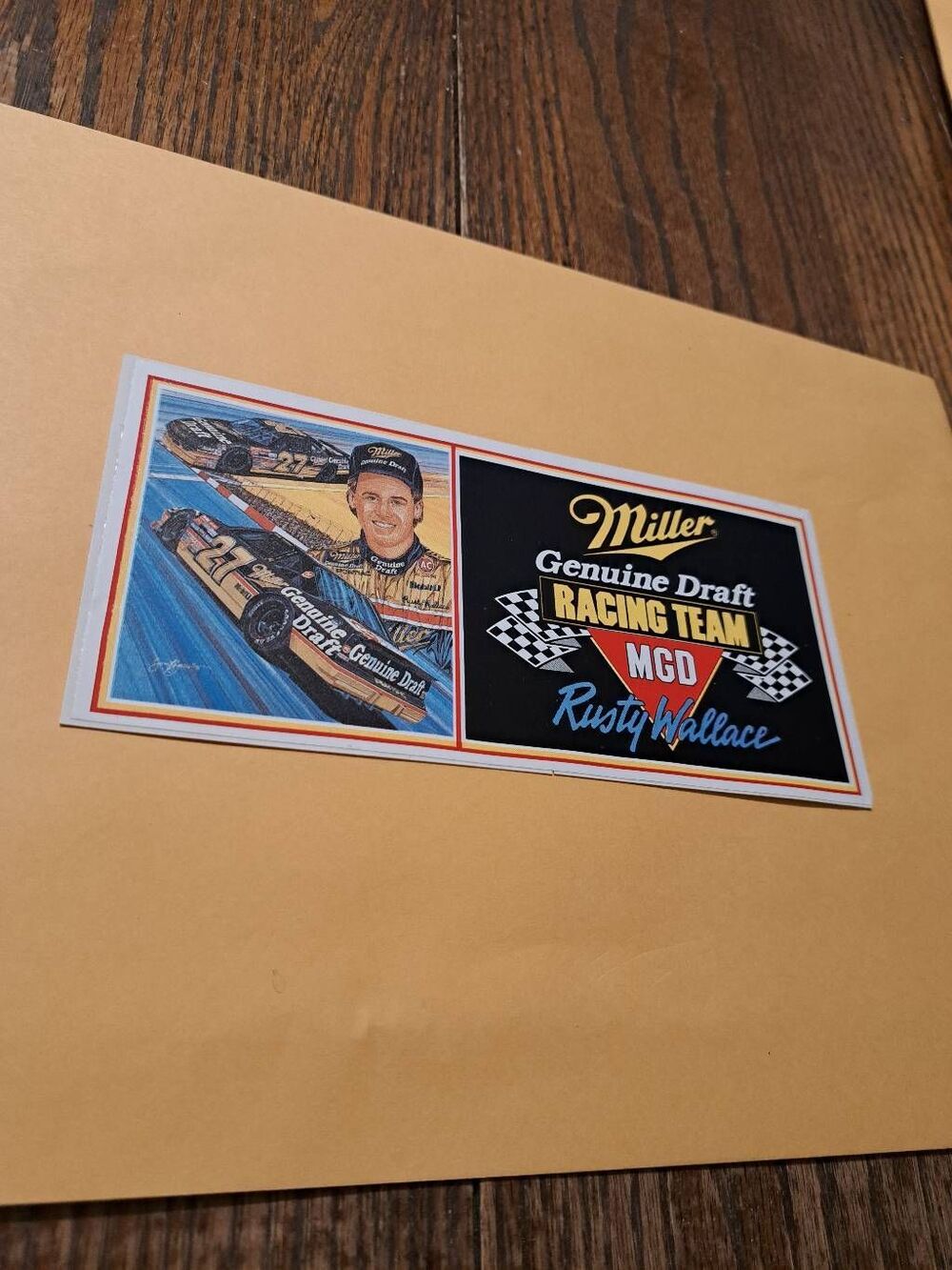 Vintage Rusty Wallace Fan Club Miller Nascar Bumper Sticker Race Car Mancave